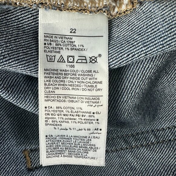 Old Navy Jeans Womens 22 HIgh Rise Curvy Straight Raw Hems Pockets Button Fly - Picture 6 of 9